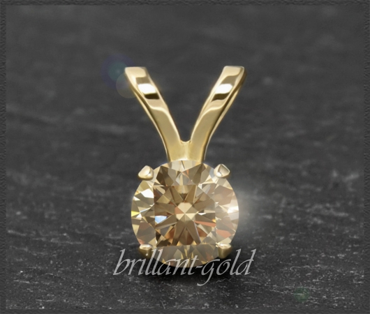 Brillant 585 Gold Anhänger, zart champ. 0,10-0,50ct